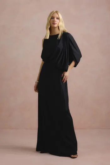 VESTIDO DE FESTA FILIPINAS JERSEY - PRETO
