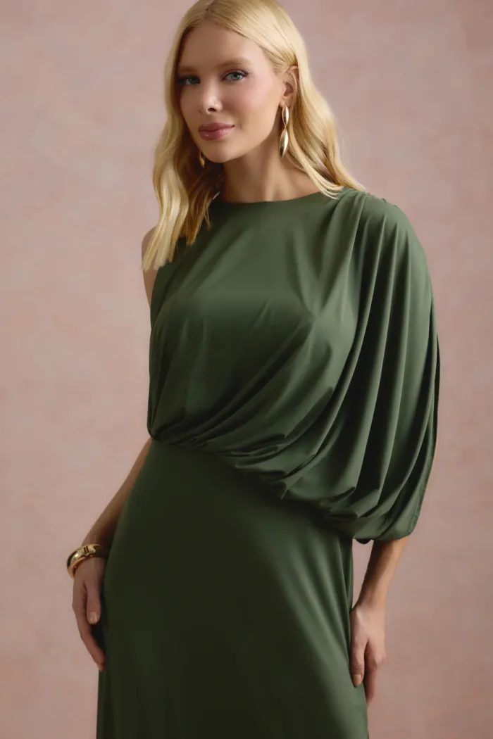 VESTIDO DE FESTA FILIPINAS JERSEY - VERDE OLIVA