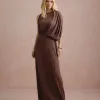 VESTIDO DE FESTA FILIPINAS JERSEY - MARROM