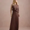 VESTIDO DE FESTA FILIPINAS JERSEY - MARROM