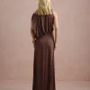 VESTIDO DE FESTA FILIPINAS JERSEY - MARROM