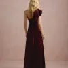 VESTIDO DE FESTA LUCY CREPE ACETINADO UM OMBRO - MARSALA