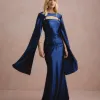 VESTIDO DE FESTA CAPA REMOVÍVEL RAVELLO - AZUL MARINHO