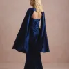 VESTIDO DE FESTA CAPA REMOVÍVEL RAVELLO - AZUL MARINHO