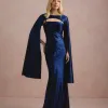 VESTIDO DE FESTA CAPA REMOVÍVEL RAVELLO - AZUL MARINHO