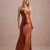 VESTIDO DE FESTA CAPA REMOVÍVEL RAVELLO - TERRACOTA