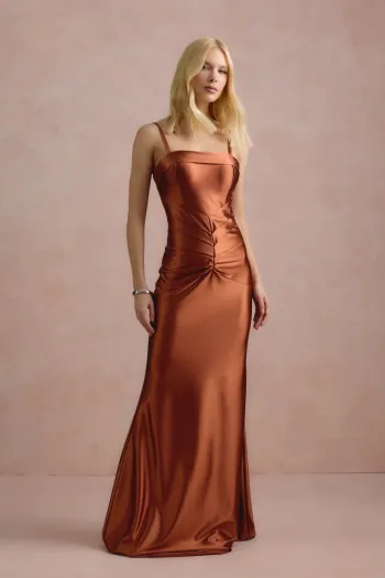 VESTIDO DE FESTA CAPA REMOVÍVEL RAVELLO - TERRACOTA