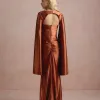 VESTIDO DE FESTA CAPA REMOVÍVEL RAVELLO - TERRACOTA