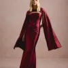 VESTIDO DE FESTA CAPA REMOVÍVEL RAVELLO - VINHO