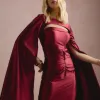 VESTIDO DE FESTA CAPA REMOVÍVEL RAVELLO - VINHO