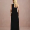 VESTIDO DE FESTA CECÍLIA CHIFFON CAPA OMBRO - PRETO