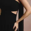 VESTIDO DE FESTA CECÍLIA CHIFFON CAPA OMBRO - PRETO