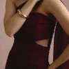 VESTIDO DE FESTA CECÍLIA CHIFFON CAPA OMBRO - VINHO