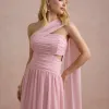 VESTIDO DE FESTA CECÍLIA CHIFFON CAPA OMBRO - ROSA BEBÊ