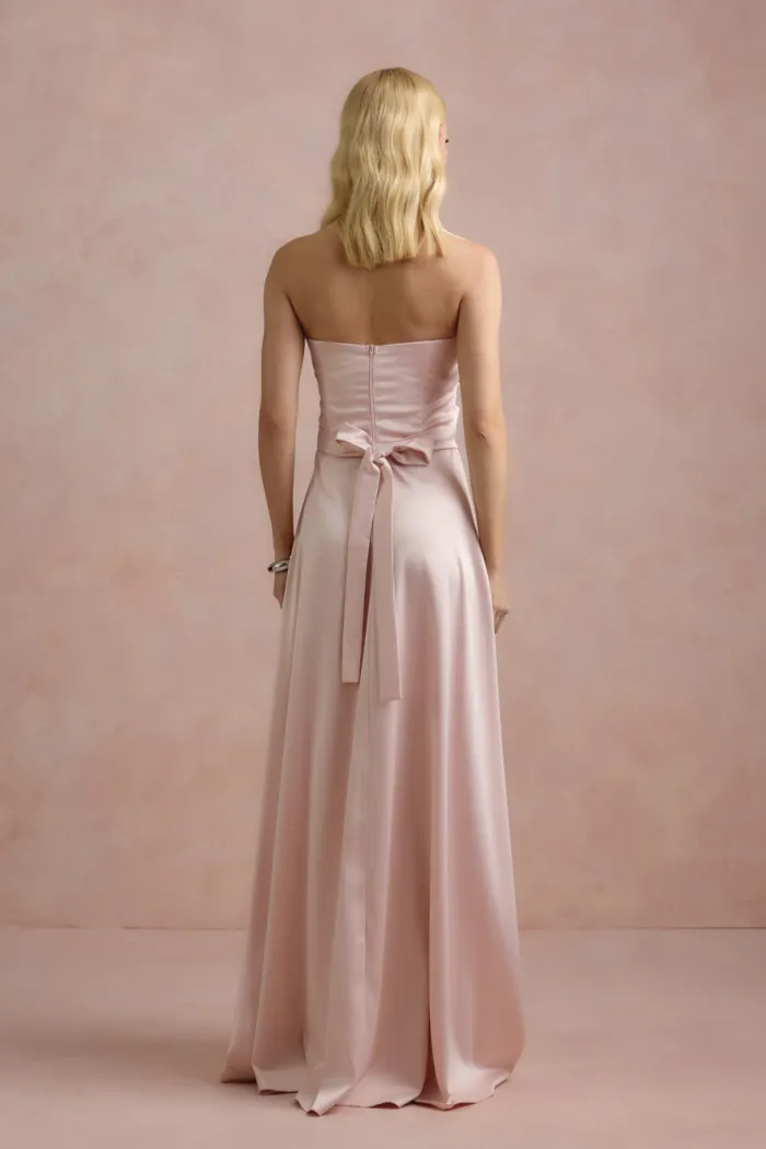 VESTIDO DE FESTA BRENDA T.Q.C LONGO FENDA - ROSA