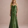 VESTIDO DE FESTA ELLEN CREPE PRADA - VERDE OLIVA