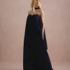 VESTIDO LONGO FIORELLA FAIXA CHOKER - AZUL MARINHO