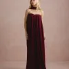 VESTIDO LONGO FIORELLA FAIXA CHOKER - VINHO
