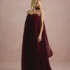 VESTIDO LONGO FIORELLA FAIXA CHOKER - VINHO