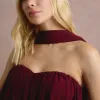 VESTIDO LONGO FIORELLA FAIXA CHOKER - VINHO