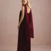 VESTIDO LONGO FIORELLA FAIXA CHOKER - VINHO