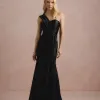VESTIDO DE FESTA GLAM CREPE ACETINADO - PRETO