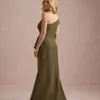 VESTIDO DE FESTA LORENA BABADOS UM OMBRO - VERDE OLIVA