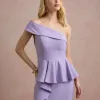 VESTIDO DE FESTA LORENA BABADOS UM OMBRO - LILÁS
