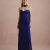 VESTIDO DE FESTA LUNA TULE LUREX CHOKER - AZUL ROYAL