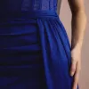 VESTIDO DE FESTA LUNA TULE LUREX CHOKER - AZUL ROYAL