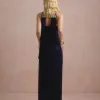 VESTIDO DE FESTA LUNA TULE LUREX CHOKER - AZUL MARINHO