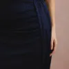 VESTIDO DE FESTA LUNA TULE LUREX CHOKER - AZUL MARINHO