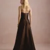 VESTIDO DE FESTA NORUEGA CREPE ACETINADO - MARROM