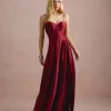 VESTIDO DE FESTA NORUEGA CREPE ACETINADO - VINHO