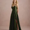 VESTIDO DE FESTA NORUEGA CREPE ACETINADO - VERDE OLIVA