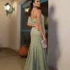 VESTIDO DE FESTA THAISE LAÇO OMBRO - VERDE OLIVA