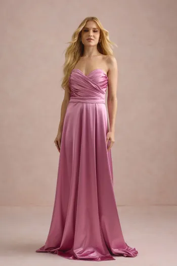 VESTIDO DE FESTA ÂNGELA CREPE ACETINADO - ROSA