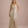 VESTIDO DE FESTA ÂNGELA CREPE ACETINADO - CHAMPAGNE