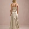 VESTIDO DE FESTA ÂNGELA CREPE ACETINADO - CHAMPAGNE