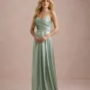 VESTIDO DE FESTA ÂNGELA CREPE ACETINADO - VERDE MENTA
