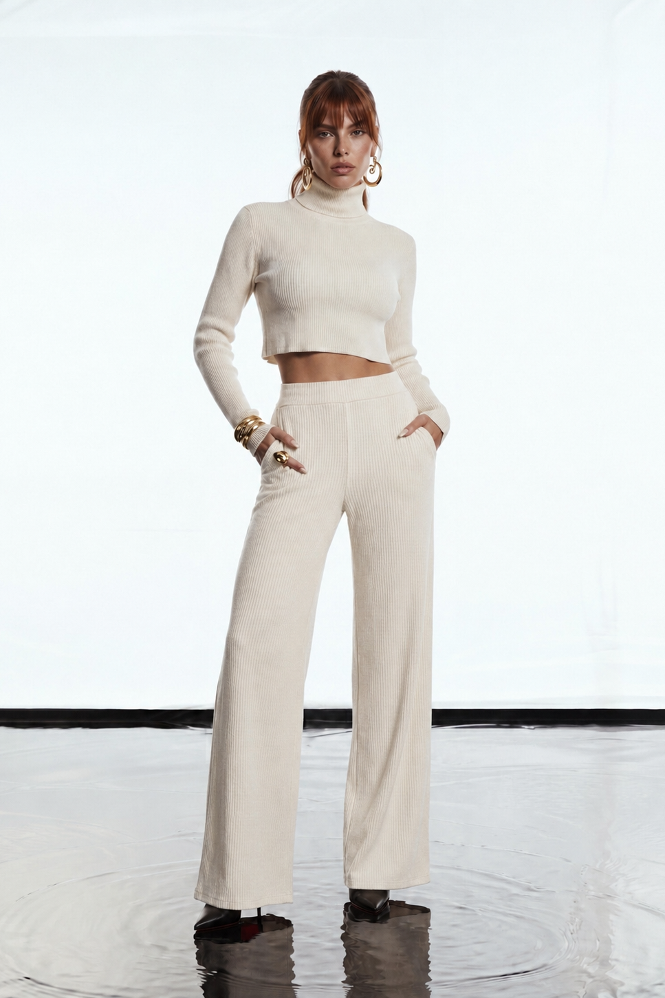 CONJUNTO KARINA ML MODAL GLAMOROUS - AREIA