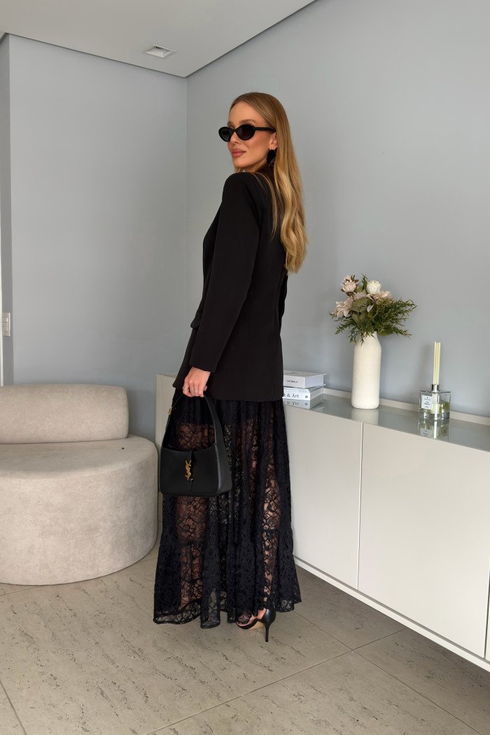 BLAZER CATHERINE BOTÃO PÉROLAS FINESSE - PRETO