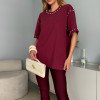 T-SHIRT OVER MALHA BASIC NOBLESSE - MARSALA