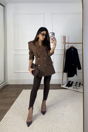 CALÇA LEGGIN SLIM COM PEZINHO FINESSE - MARROM