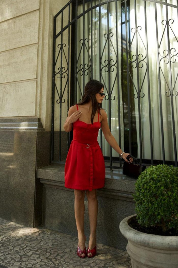 VESTIDO CURTO CORSET CELEBRATION - VERMELHO