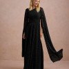 VESTIDO MARILYN RENDA UM OMBRO COM CAPA - PRETO