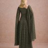 VESTIDO MARILYN RENDA UM OMBRO COM CAPA - VERDE OLIVA