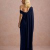 VESTIDO DE FESTA BEATRICE JERSEY UM OMBRO CAPA - AZUL MARINHO