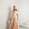 VESTIDO HOLANDA CHIFFON OMBRO A OMBRO - ROSÉ