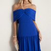VESTIDO HOLANDA CHIFFON OMBRO A OMBRO - AZUL ROYAL
